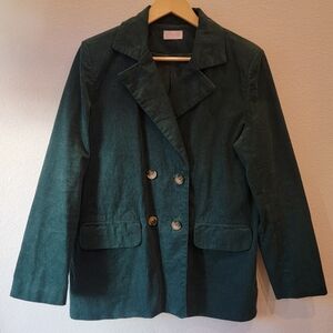 Women's Green Corduroy Jacket 100% Cotton